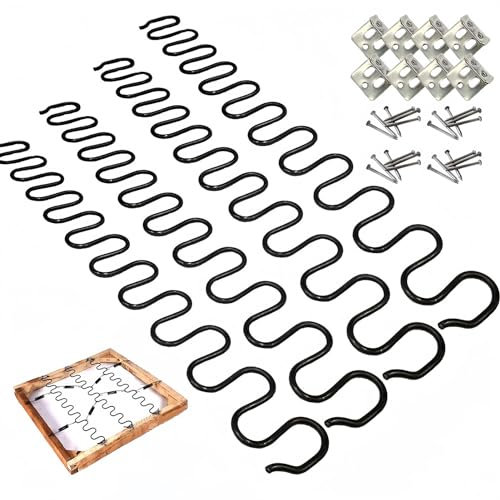 KMERCE 4 Stück Sofa Federn 75cm, Sofa ersatzfedern, Couch Federn, Wellenfedern für polstermöbel, Reparatur-Set für Sofafedern, Möbelfeder mit Federclips und Schrauben, Durchmesser 4,0, Länge 75 cm