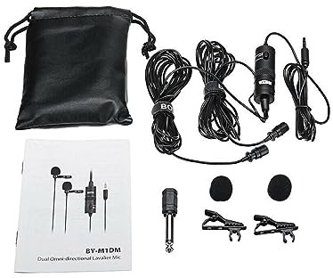 BY-M1DM Microphone Kit Dual Omni-directional Lavalier Microphone for Android Smartphone