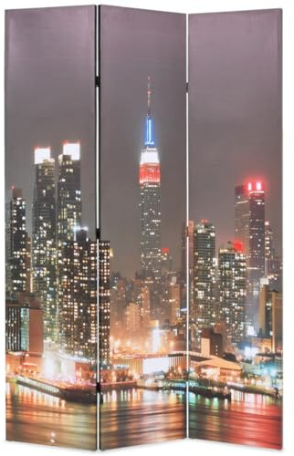 ZQQLVOO Bedroom Panel Screens Paravent raumteiler Raumteiler klappbar 120 x 170 cm New York bei Nacht