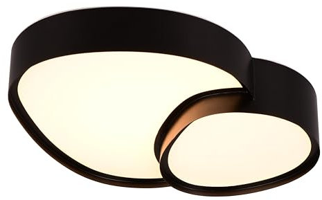 Trio Leuchten Deckenleuchte Rise 647510232, Metall Schwarz matt, Schirm Kunststoff Weiß, inkl. 21 Watt LED, Fernbedienung, Dimmbar, Lichtfarbe einstellbar