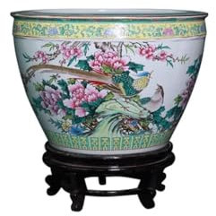 Acquario Dipinto A Mano Pastello Peonia Acquario In Ceramica Acquario Per Tartarughe Per La Casa Soggiorno Cortile Ornamenti Per Vasi Di Loto Decorazioni Per Acquari