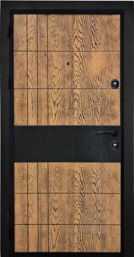 Porta blindata Portone Blindato Porta Ingresso 90x200 con Spioncino Serratura Marrone e Nera PL67 (interna sinistra)