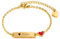 Baby Kind Armband mit Gravur Edelstahl Personalisierte Armbänder Tochter|Gravierbare Kinderarmkette|Taufarmband Junge Mädel| Herzform Charme Name Babyarmband Taufgeschenke（Gold）