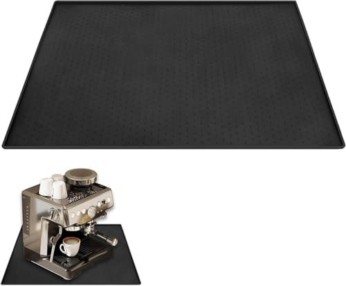 Tappetino per macchina da caffè STOUCLA, tappetino in silicone per macchina da caffè, tappetino in silicone con superficie granulosa, nero, 48 x 30 cm