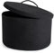 Rieeyrslza Corbeille à Linge en Coton Tissé avec Couvercle 32L Pliable Panier de Rangement Tressé, Poignée Évidée, Placer des Jouets Vêtements, Adapté à Chambre à Coucher Salon, 40 x 25cm(Noir)
