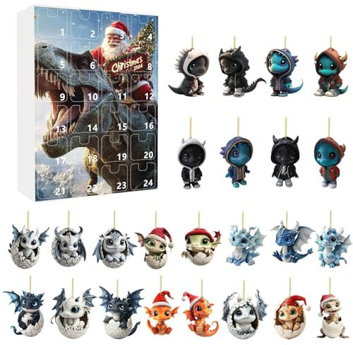 Der Weihnachts-Adventskalender 2024. Die Adventskalender-Kollektion. Niedliche Dinosaurier-Kollektion. Weihnachts-Gedenk-Kollektion! UnH271 (Sky Blue, 24cm)