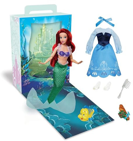 Disney Store Official - Arielle, die Meerjungfrau - Arielle - Disney Story Kollektion - Puppe - 28 cm/11 - Mit Fabius, 2 Outfits, Accessoires, Mal- und Spielset - Ab 3 Jahren geeignet