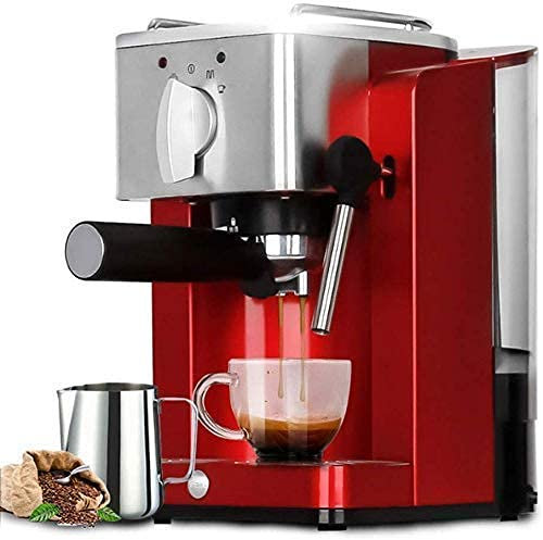 MYVVKIA Cafetera semiautomática para café expreso, 15 Bares, Bomba de café expreso, depósito de Agua de 1,2 litros, cafetera para Oficina, Dos Opciones de Color, Color Rojo