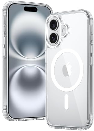 Flowzuk- iPhone 16 Pro Clear Case ​​​​​​​Compatible with MagSafe Shockproof Phone Case forClear Magnetic Plus Pro max (iPhone 16 Plus)