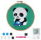 Stanznadel Stickerei Starter Kit, Panda Punch Needle Set Debutant Embroidery, Sticken Set für Anfänger Punch Nadel Kit Stanznadelstoff Panda Muster Teppich Haken Stickerei für Kinder Erwachsene (B)