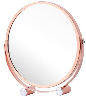 VNGBFGDFVN Tabletop Mirror Rose Gold Vanity Mirror Delicate Standing Mirror Glass to Rotate Glass Mirror