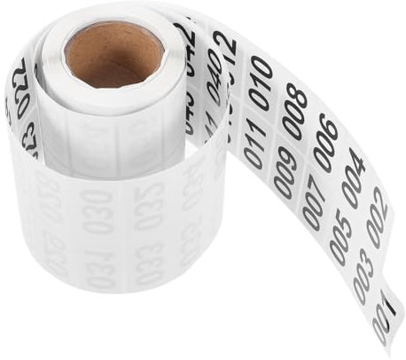 STOBOK Nummernetikettenaufkleber 40x20mm Selbstklebend Mit Schwarzer Seriennummer Weißem Hintergrund Leicht Abreißbar Lagerkennzeichnung Für Büro Und Versand