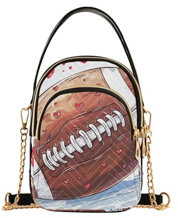 GAIREG Gesteppte Geldbörse mit Kette, modische Umhängetasche für Damen, American Football Art