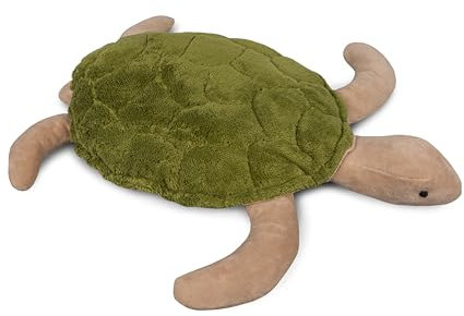 Senger Naturwelt Große Kuscheltier-Schildkröte, Tannengrün I Kuscheliger Begleiter, geeignet ab 3 Monaten I GOTS-zertifiziertes Plüschtier mit herausnehmbarem Wärmekissen zum Erhitzen oder Kühlen