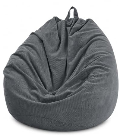 Highdi Bean Bag (No Filler),70x80cm Corduroy Kids Bean Bag, Grey Gaming BeanBag,Washable Soft Comfortable Indoor Outdoor for Garden Living Room Furniture