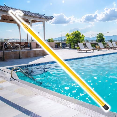Professionelle Pool Stange Carbon Fiber Stange,Teleskopische Fiberglas Pool Stange For Wasserrettung Und Bergung,Mehrzweck Verstellbare Schwimmbad Stange Mit Edelstahlhaken(Length 4.5m/14.8ft)