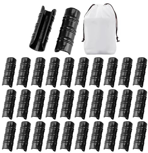 30 Pieces of Black Plastic Pipe Clips, 1 Piece of Storage Bag, Garden Greenhouse Fixing Clips, Greenhouse Film Clamping Snaps, Greenhouse Accessories.