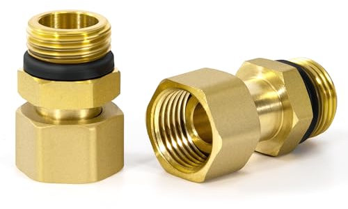 Messing Beweglich Verschraubung, 2 Stück 1/2 OD x 1/2 Gewinde Messing Kompression Rohrverschraubung mit Gummiring, Heavy Duty Kompression Fitting für Wasser, Luft, Öl