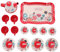 Garneck 1 Juego de té de casa de muñecas Tetera de Metal de Juguete Tetera de Juguete Kit de té para Chicas Juego de la Hora del té de la Tarde hojalata Rojo