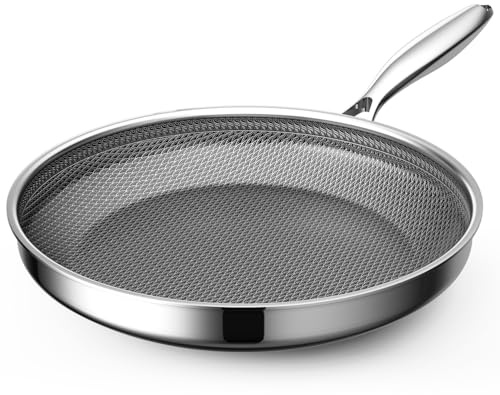 ZEROPAN Frying Pan Nonstick 28cm, Skillet Stainless Steel, Stay-Cool Handle, PFAS PFOA & PTFE Free, Oven-Safe Up to 260°C, Easy Clean, Suitable for Induction, All Cooktops