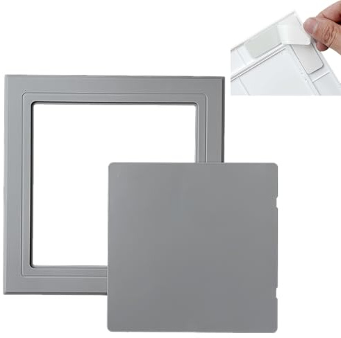 EXCLURA Revisionsklappe Selbstklebende Revisionsklappe für Fliesen, Revisionstür Ohne Bohren mit Abnehmbarem Deckel, Inspektionsluke aus Kunststoff von Rohrleitungen(Gray,120x120mm(4 3/4x4 3/4))