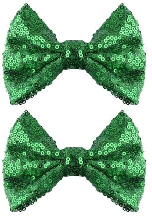 Pinces Cheveu À Paillettes Vertes Nœuds Pour Femmes Filles