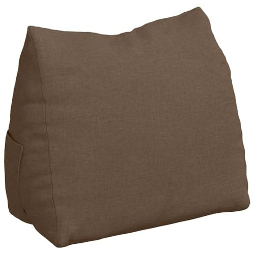 vidaXL Rückenkissen Braun 60 x 20 x 50 cm Stoff, Kissen für Wohnzimmer, moderner Bezug, abnehmbare Bezüge, Rückenschutz, ergonomisch weich, Deko für Zuhause