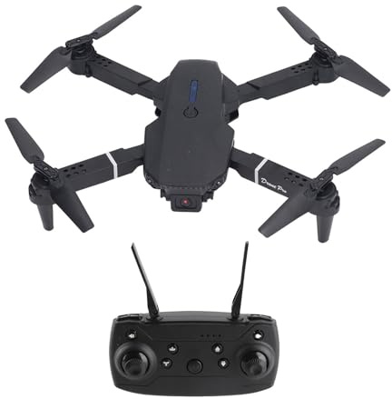 HUSHUI E88 4-Achsen-RC-Drohne, 4K-HD-Dual-Kamera-FPV-Faltantennen-Quadrocopter mit 3D-Rotations-Flip und APP-Steuerung, für Erwachsene und