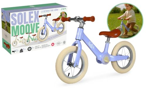 MGM JOUET - Laufrad - Solex - 119352 - Freilauf - Violett - Lila - Max 30 Kg - Metall - 12 Zoll - Kinderfahrrad Ohne Pedale - Geschenk - Geburtstag - Balance - Für Kinder von 2 bis 6 Jahren