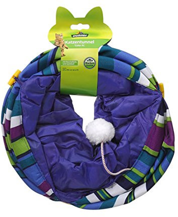 Dehner Katzentunnel Color XL, Ø 25 cm, Länge 90 cm, Polyester, blau