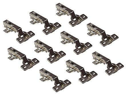 Gedotec Topfband Clip-On 110° Topfscharnier Eckanschlag G20 mit Schließautomatik & Soft-Close Dämpfung | Küchen-Scharnier zum Schrauben | Kröpfung 0 mm | 10 Stück - Möbelscharnier mit Montageplatte