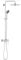 GROHE Vitalio Joy 260 - Duschsystem mit Einhandmischer (wassersparend, 3 Strahlarten, Wandmontage, Antikalk- System), chrom, 27684001