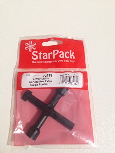 StarPack Home 4-Way Utility Key Universal Plastic for Gas, Electric, Water Meter