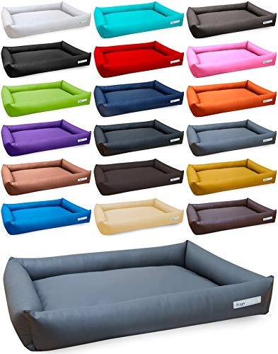 dogsfavorite, Hundebett Starter aus Kunstleder, Hundekissen, Pflegeleicht,100 x 75 cm, grau