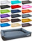 dogsfavorite, Hundebett Starter aus Kunstleder, Hundekissen, Pflegeleicht,100 x 75 cm, grau