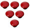 Yeqoo Ceramic Porcelain China Vintage Round Style Bedroom Door Cabinet Cupboard Drawer Knob Pull Handle, Button Shape (Red, 6 Parts)