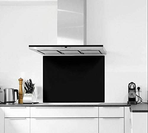 Home Supplies Black Toughened Glass Splashback - Buy Designer Kitchen Splashback Uk (60x60)