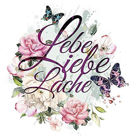 Ideen mit Herz Color Bügeltransfers, DIN A4, filigran ohne Hintergund | Textilien wie T-Shirts & Taschen mit Bügelmotiven verzieren | Bilder einfach aufbügeln | DIY Textildesign (Lebe Liebe Lache)
