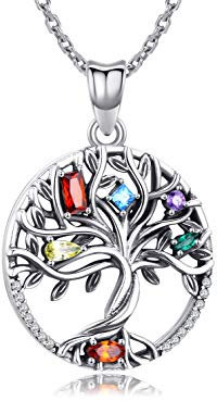 Odinstone Collier Arbre de Vie Argent 925 Pendentif Famille Bijoux Arbre Cadeaux pour Femme Filles Maman Bijoux Mères
