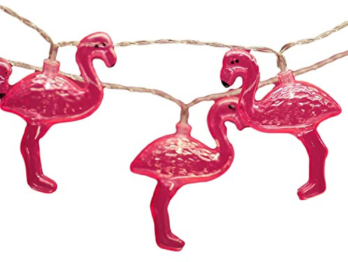 Lichterkette mit Flamingos - batteriebetrieben - Pink