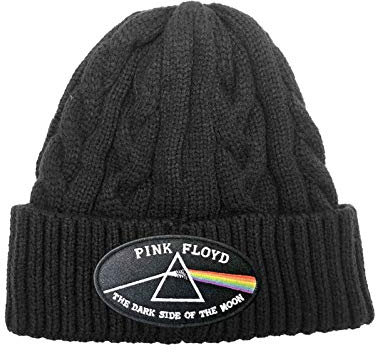 Pink Floyd Mütze Beanie Dark Side of The Moon Schwarz Border Nue offiziell Cable One Size