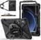 BRAECN Custodia per Galaxy Tab S9 FE 10.9 Pollici, Tab S9/S8/S7 11 Pollici, Antiurto Robusto Cover con Integrato Pellicola Prottetiva, Supporto Girevole a 360° e Cinturino a Mano, Tracolla, Nero
