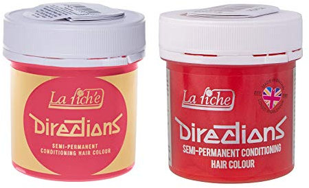 La Riche Directions Semi-permanente Haarfarbe, 2 Stück, Pfirsich und Pastellrosa