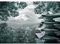 Runa Art Fototapete Japan 352 x 250 cm Vlies Tapeten XXL Moderne Wandtapete Wohnzimmer Schlafzimmer Grau Türkis 9242011c