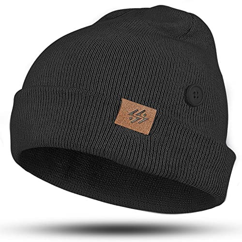 COCASES Beanie Mütze Winter für Herren und Damen Leichte Wintermütze Slouch Elastisch Weich Mütze Unisex Schwarz
