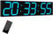 CHKOSDA Digital Wall Clock, Oversize Led Digital Clock with Auto Dimmer, Huge Countdown Timer with Remote Control, 27 Wide Led Display, 6 Digits, Wall Mount, Date and Temperature (Ice Blue)