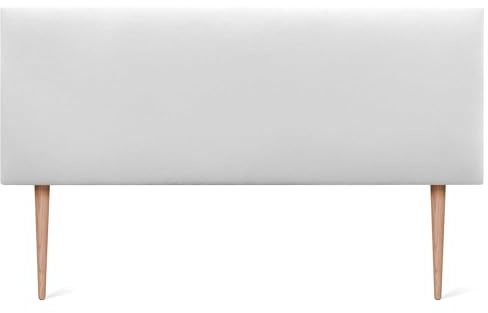 DHOME Kopfteil aus Kunstleder oder Stoff AQUALINE Glatt mit Beinen Kopfteil gepolstert Luxusbett Kopfteil (145x105cm Mit Füßen (Betten 120/135/140), Stoff Weiß)
