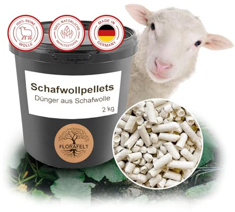 Florafelt Bio Universaldünger mit Langzeitwirkung aus Schafwolle, 2kg organischer Dünger für Zimmerpflanzen (NPK Dünger)