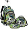 Meetbelify Rollrucksack für Jungen, Rucksack mit Rollen, Kindergepäck, fußball, Reiserucksäcke