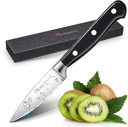GHOSDLICH 3.5 Inch Paring Knife for Fruit Peeling Knife for Fruit Cutting German Stainless Steel Sharp Small Kitchen Knife with Elegant Gift Box